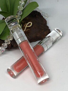 2x Lipology Visible Volume Lip Gloss - Peachy Nude - Full Size - New